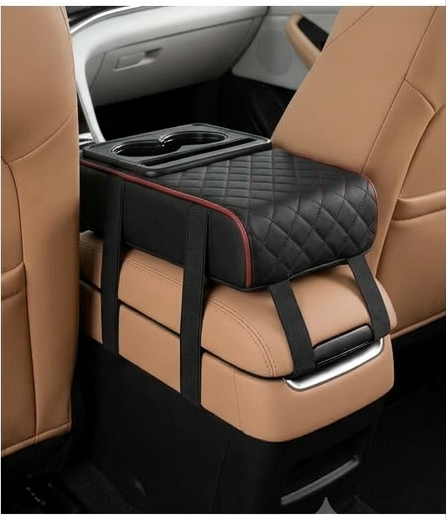 Luxury Leather Car Center Console Organizer & Armrest Pad